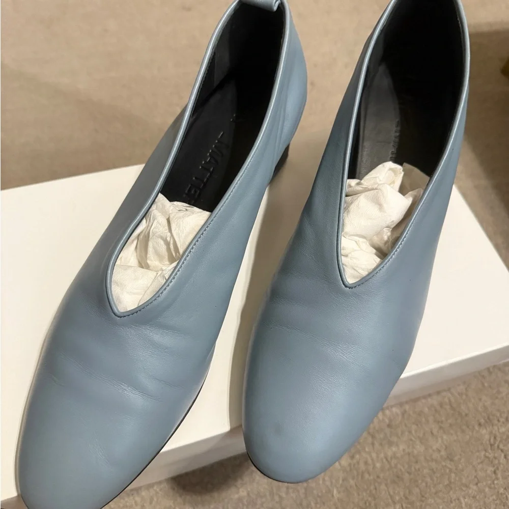 Gray Matters Mildred Blue Leather Pumps Size 41 US 11 Made in Italy